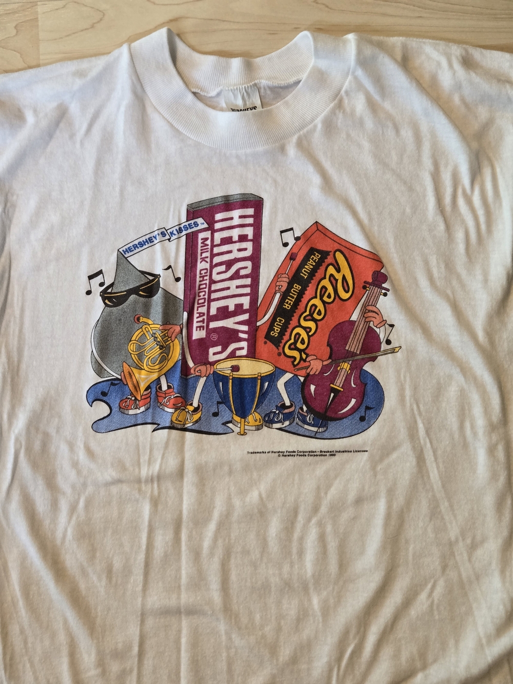 Vintage 80s 90s Hershey's & Reese's Candy Band Graphic Tee Usa Made Large